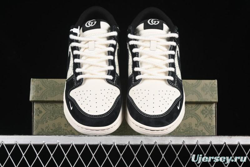 Nike SB Dunk Low Gucci Collaboration - Small Bee Series Black Hook Anniversary High-End Custom Low-Top Casual Sneakers - MM1089-030