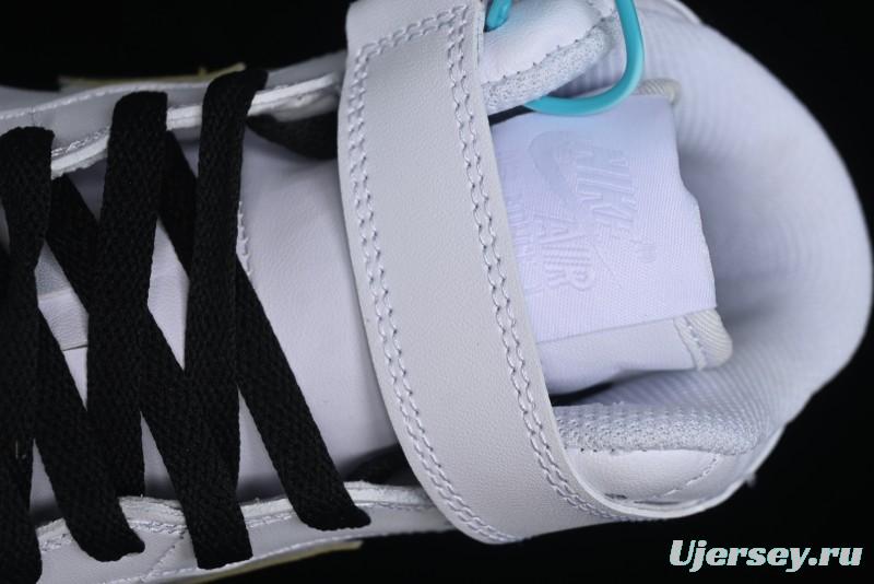 Nike Air Force 1 '07 Mid Hand-Painted Olive Green with Swoosh Shadow Strap Mid-Top Casual Sneakers - CW2289-111