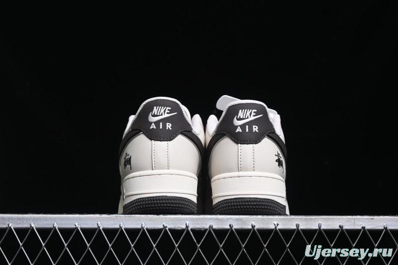 Nike Air Force 1 '07 Low Stussy Collaboration - White Black Sole Low-Top Casual Sneakers - XZ6188-279