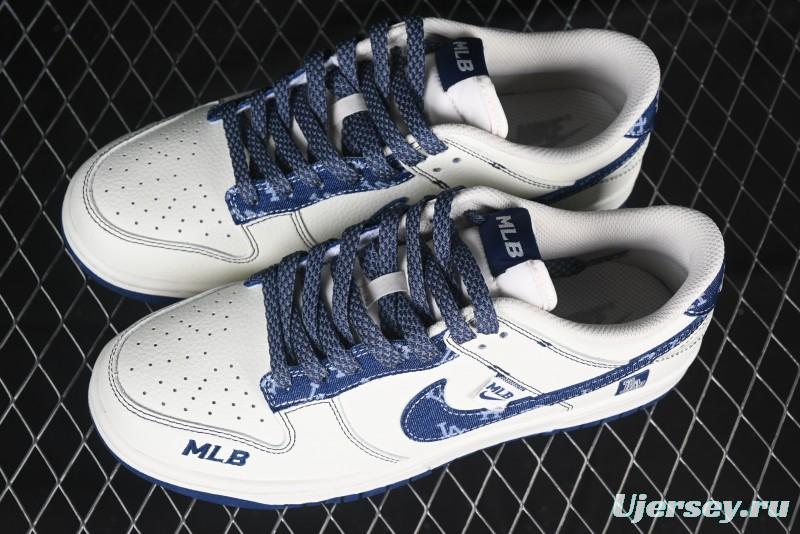 Nike SB Dunk Low MLB Collaboration - Denim Blue Swoosh Anniversary Customized Low-Top Casual Sneakers - DJ2024-044