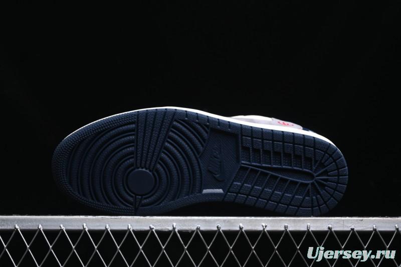 Nike Travis Scott x Fragment Design x Air Jordan 1 Low OG SP AJ1 Multi-Color Patchwork Low-Top Casual Sneakers - DM7866-039