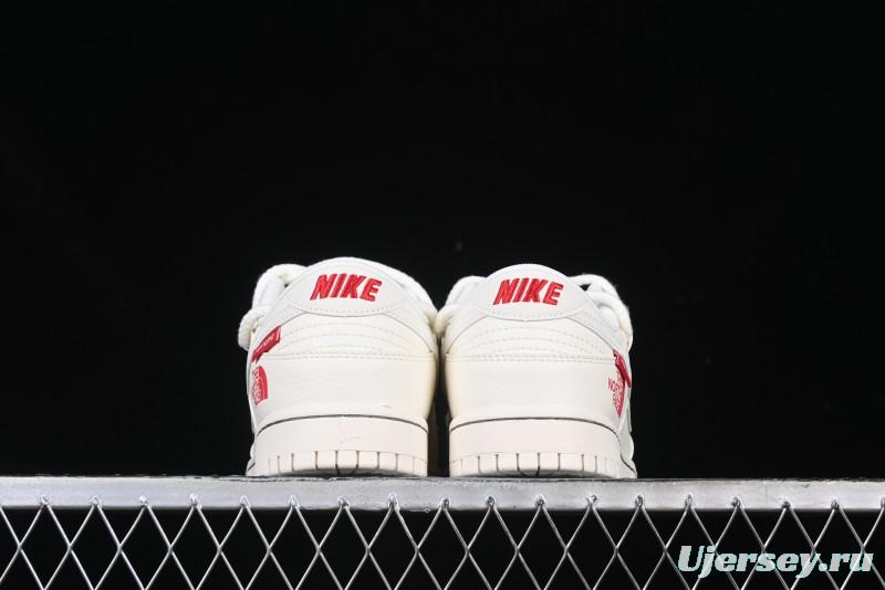 Nike SB Dunk Low x The North Face x Supreme Series - Strap Beige White Hook Anniversary High-End Custom Low-Top Casual Skate Shoes - YX5066-229