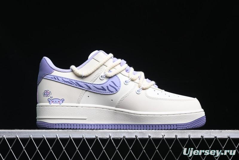 Nike Air Force 1 Low Kuromi Casual Sneakers with Lace-Up Design - BD7701-220