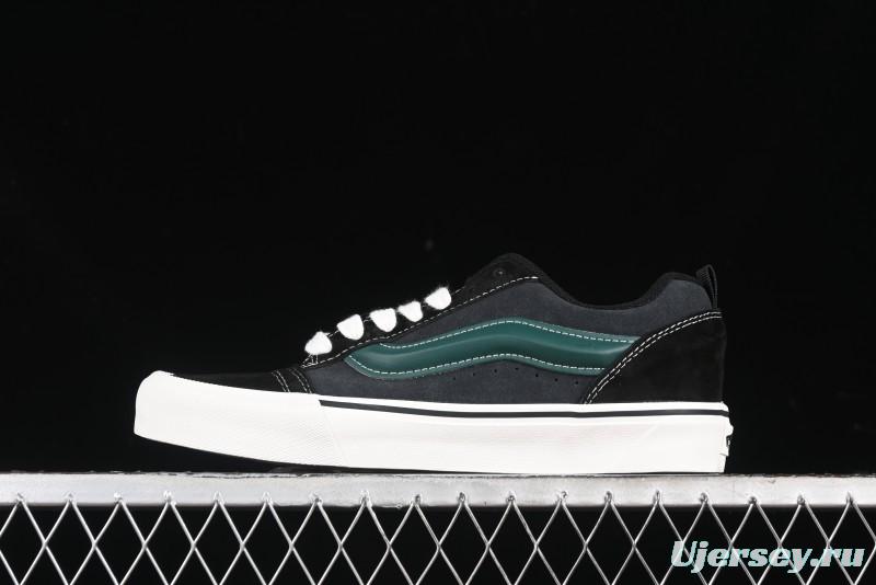 Vans Knu Skool Carbon Grey Black Green Low Top Retro Casual Vulcanized Sneakers - VN000D6CCI2