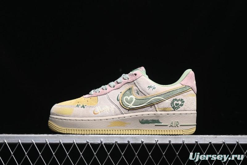 Nike Air Force 1 '07 Low Peach Trees Christmas Eve Limited Custom Casual Sneakers - CD1212-777
