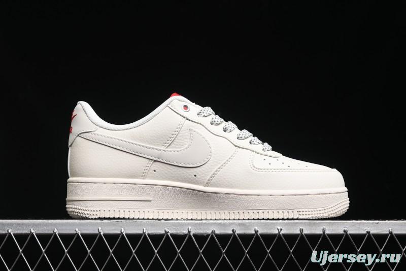 Nike Air Force 1 '07 Low Stussy Collaboration - Double Swoosh Red Tag Low-Top Casual Sneakers - SJ6698-013