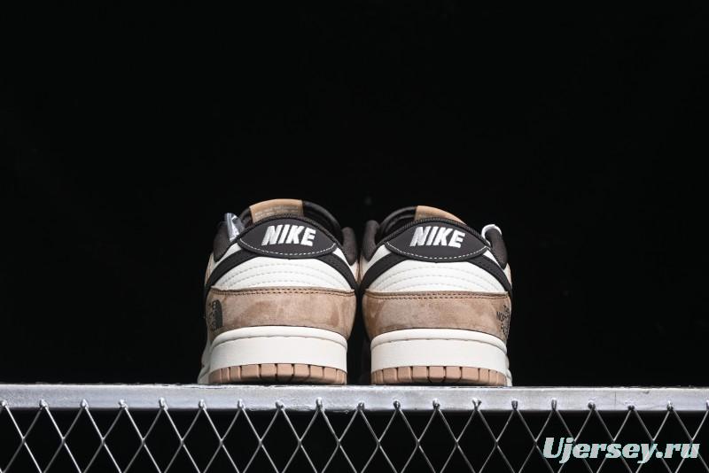 Nike SB Dunk Low The North Face Collaboration - Black White Brown Anniversary High-End Custom Low-Top Casual Skate Shoes - XS1086-004
