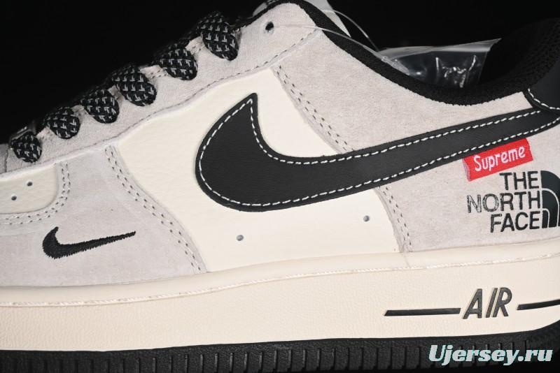 Nike Air Force 1 '07 Low Supreme Stussy Collaboration - Black Grey Red Label Low-Top Casual Sneakers - XZ6188-115