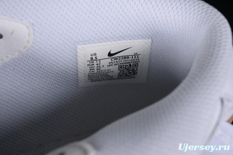 Nike Air Force 1 '07 Mid Hand-Painted White Black Brown with Swoosh Shadow Strap Mid-Top Casual Sneakers - CW2289-111