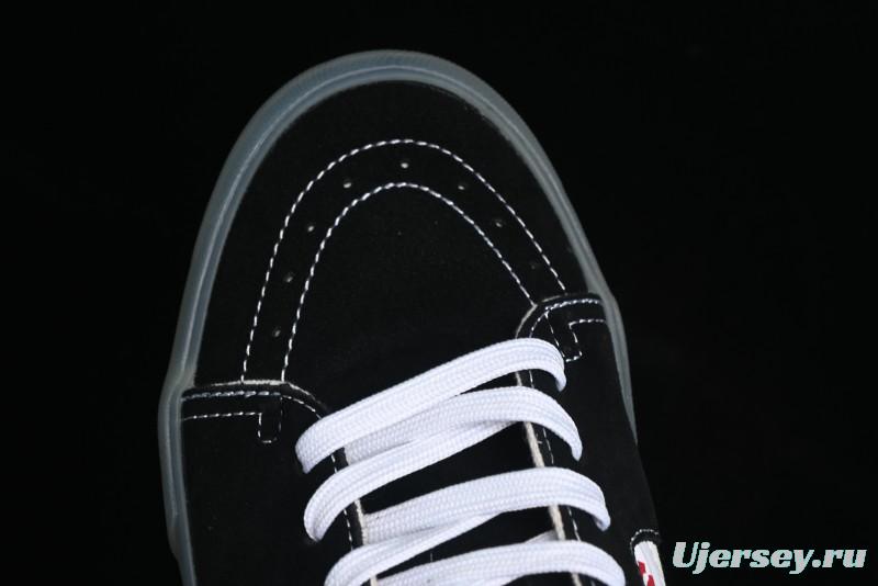 Palm Angels x Vans Sk8-Mid Collaboration Mid-Top Skate Shoes with Distressed Sole - VN000CRPGRN