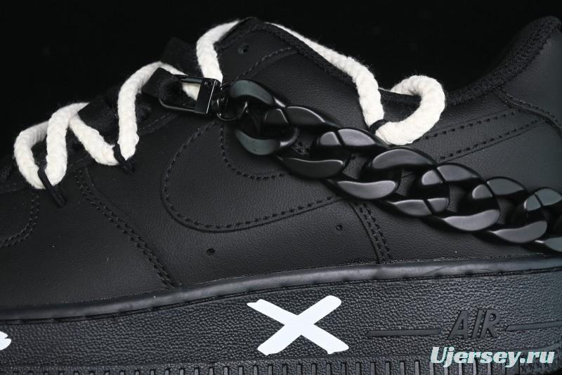 Nike Air Force 1 '07 Low Black Deconstructed Utility Casual Sneakers - CW2288-763