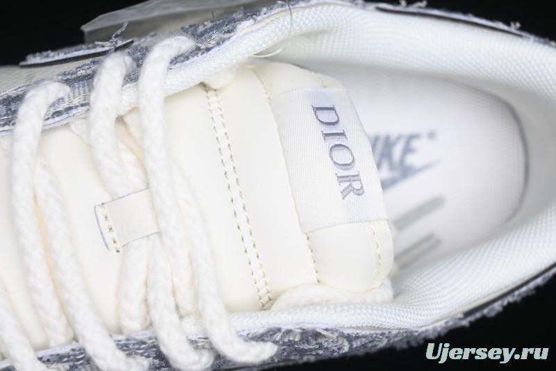 Nike SB Dunk Low Dior Collaboration - Woven Grey Check Anniversary High-End Custom Low-Top Casual Skate Shoes - YX5066-247