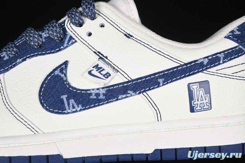 Nike SB Dunk Low MLB Collaboration - Denim Blue Swoosh Anniversary Customized Low-Top Casual Sneakers - DJ2024-044