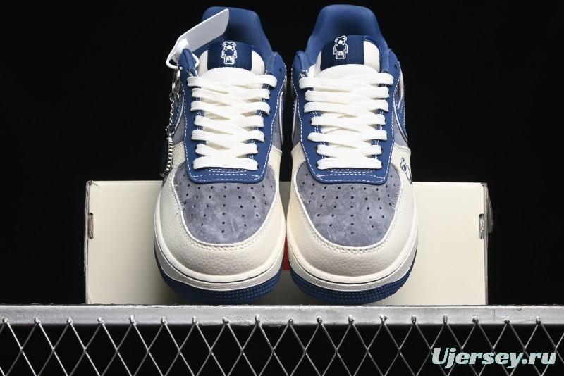 Nike Air Force 1 '07 Low Violent Bear Collaboration - Grey Beige Blue Low-Top Casual Sneakers - KK1988-017