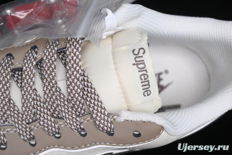 Nike Air Force 1 '07 Low Stone Island x Supreme Collaboration - Beige Brown Swoosh Casual Sneakers - BB1616-306