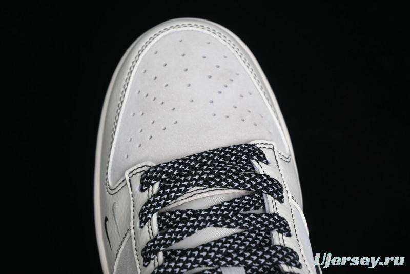 Nike SB Dunk Low Stussy Collaboration - Beige Black Line High-End Custom Low-Top Casual Skate Shoes - BB7518-008