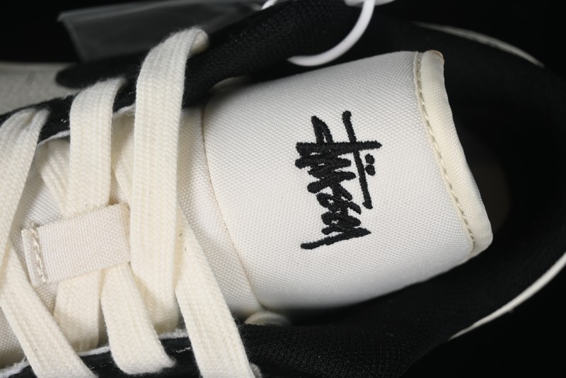 Nike Air Jordan 1 Low AJ1 Stussy Collaboration - Black White Red Label Retro Basketball Shoes - SJ9950-033