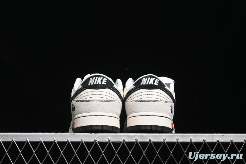 Nike SB Dunk Low Stussy Collaboration - Embroidered Black Swoosh Anniversary High-End Custom Low-Top Casual Sneakers - MM1089-031