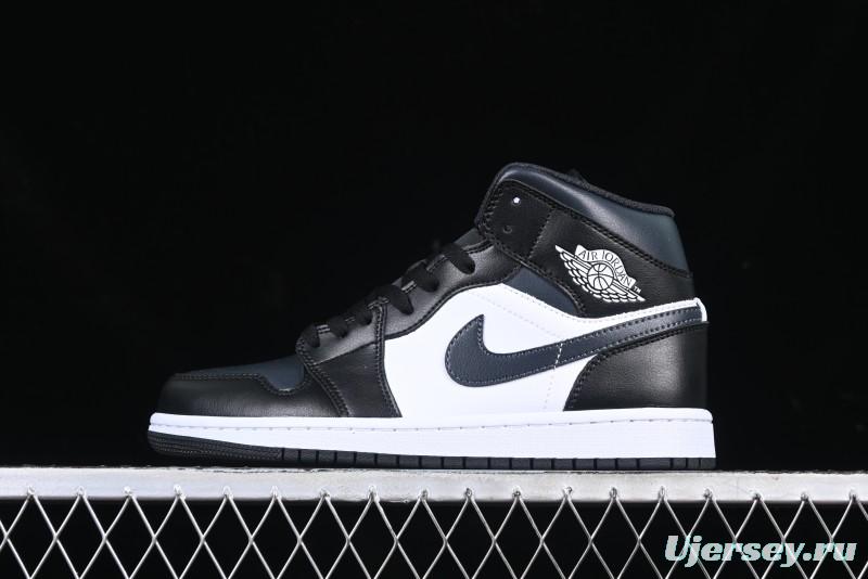 Nike Air Jordan 1 Mid AJ1 Basketball Shoes in Black White Gray - DQ8426-010
