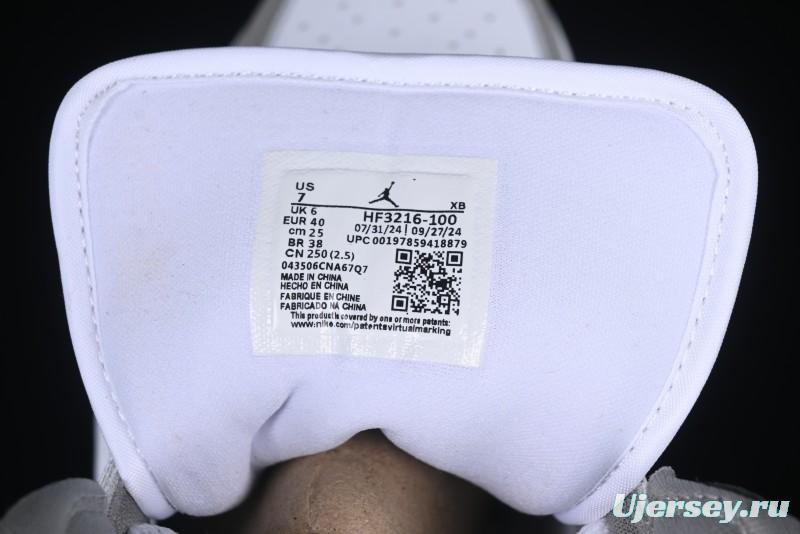 Nike Air Jordan 1 Mid AJ1 High-Top Basketball Shoes in White Grey Patent Leather - HF3216-100