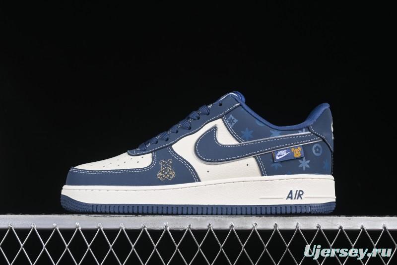 Nike Air Force 1 '07 Low Teddy Bear Collaboration Suede Blue Low-Top Casual Sneakers - KK1988-054