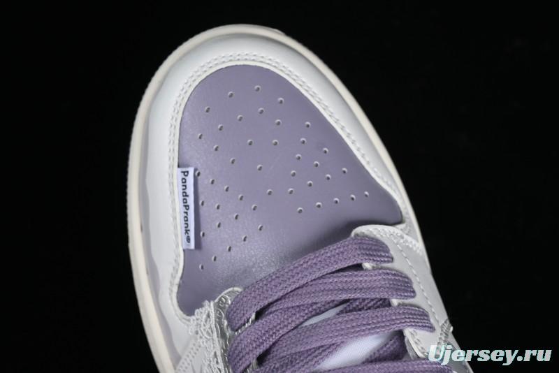 Nike Air Jordan 1 Low AJ1 Retro Basketball Shoes with Panda Mischief Modern Floral Design - 553560-053