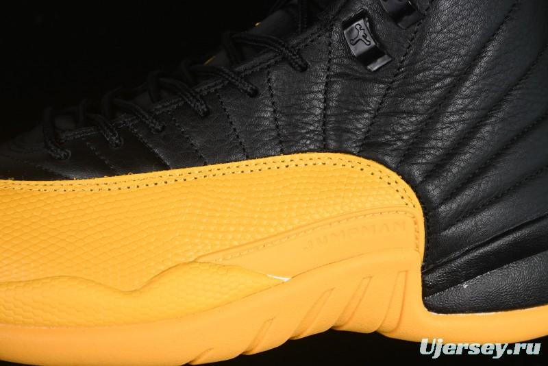 Nike Air Jordan 12 Retro Basketball Shoes in Black and Yellow - 130690-070