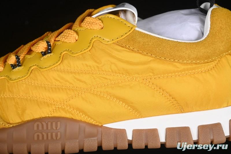 Miu Miu Suede Round Toe Lace-Up Women's Low-Top Casual Shoes - 99D4