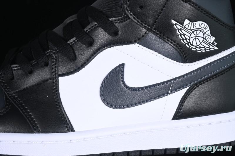 Nike Air Jordan 1 Mid AJ1 Basketball Shoes in Black White Gray - DQ8426-010