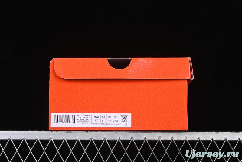 Nike Travis Scott x Fragment Design x Air Jordan 1 Low OG SP AJ1 Snake Year Limited Gold Snake Low-top Casual Sneakers - XZ2025-288