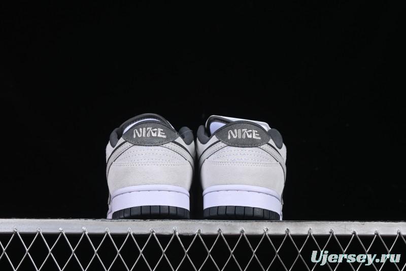 Nike Dunk Low 85 Double Swoosh White Grey SB Low Top Casual Skate Shoes - HV1800-101