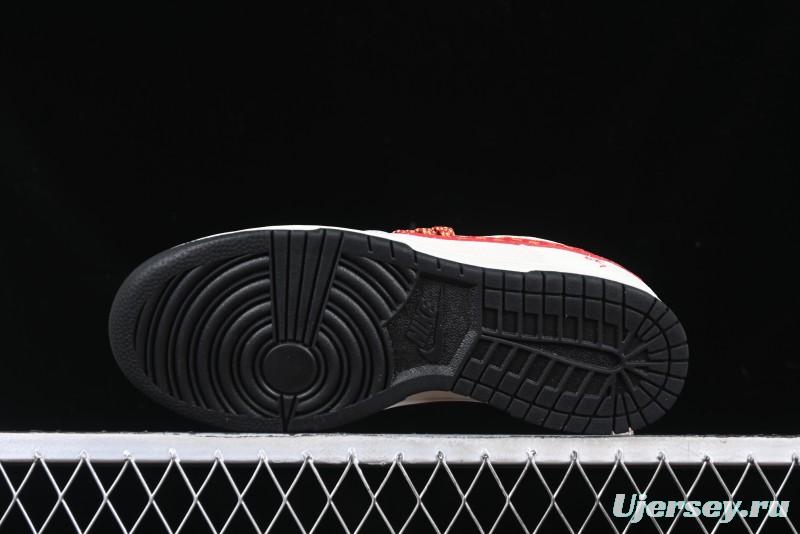 Nike SB Dunk Low Year of the Snake Series Monogram Red Swoosh Anniversary Custom Low-Top Casual Skate Shoes - DJ2024-081