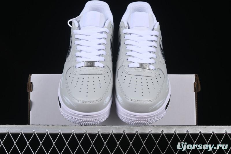 Nike Air Force 1 '07 Low Shadow Knight Grey White Black Casual Sneakers - CW2288-111