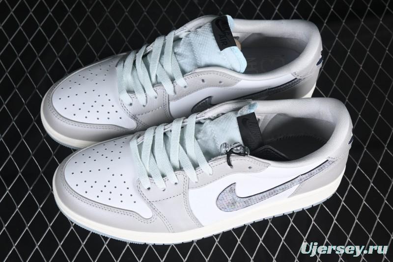 Nike Air Jordan 1 Low OG CNY AJ1 Snake Year Limited Silver Snake Low-Top Retro Basketball Shoes - HF3144-100