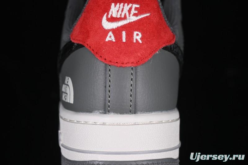 Nike Air Force 1 '07 Low The North Face Collaboration Beige Grey Black Snake Leather Custom Casual Sneakers - DM6688-052