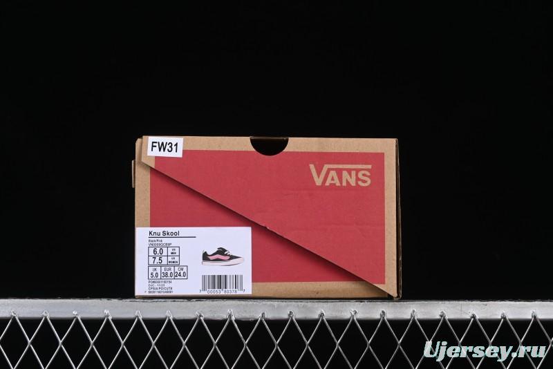 Vans Knu Skool Black Pink Color Comfortable Fashion Anti-Slip Wear-Resistant Low-Top Casual Skate Shoes - VN0009QCB9P