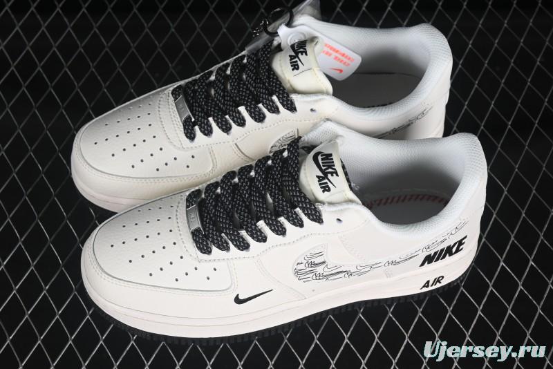 Nike Air Force 1 '07 Low Casual Sneakers with Multi-Swoosh Design - HH7518-046