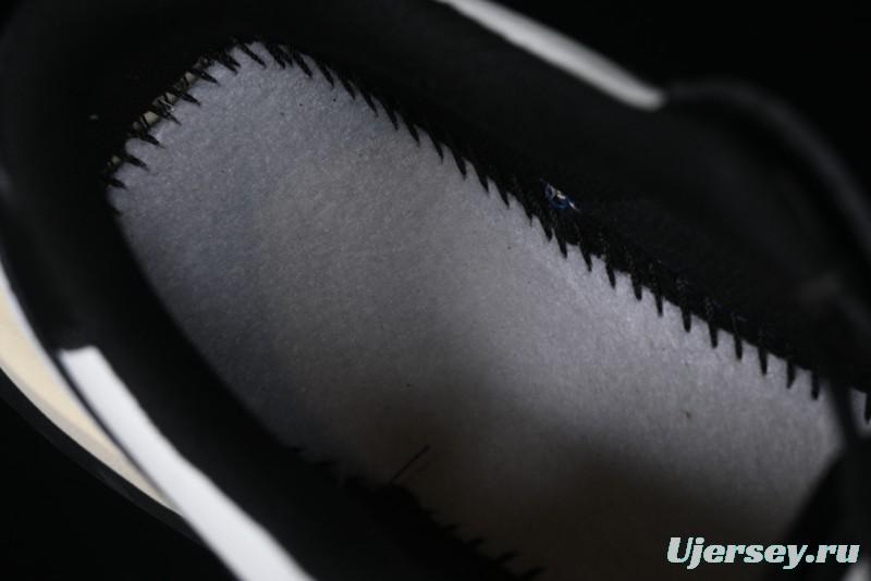 Choco Concert Leather Round Square Asymmetric Fashion Sneakers Black White - AJE5