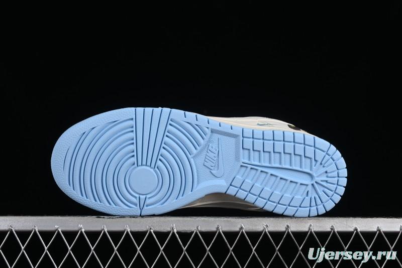 Nike SB Dunk Low BAPE Collaboration - Off-White Mini Blue Swoosh Anniversary High-End Custom Low-Top Casual Sneakers - XD6188-027