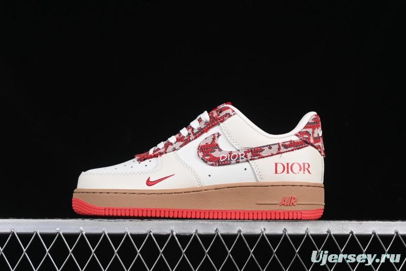 Nike Air Force 1 '07 Low Dior Collaboration Beige Floral Low-Top Casual Sneakers - KK1988-049