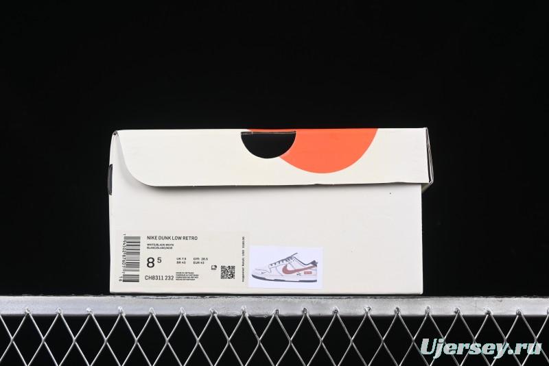 Nike SB Dunk Low Supreme Collaboration - Grey Pig Suede with Red Swoosh Anniversary Custom Edition Low-Top Casual Skate Shoes - CH8311-232