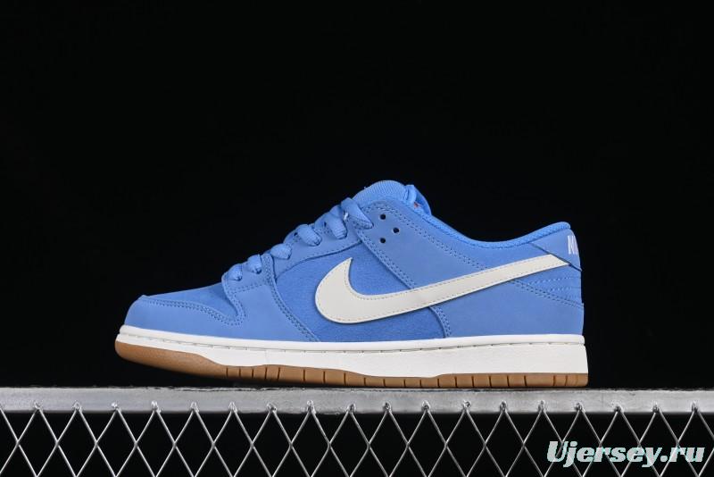 Nike SB Dunk Low Pro ISO Skateboarding Shoes in University Blue with White Swoosh - FJ1674-401