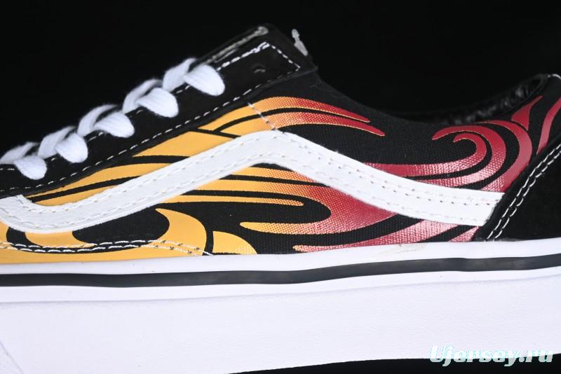 Vans Old Skool Flame Red Low-Top Casual Skate Shoes - VN000CQDBA5