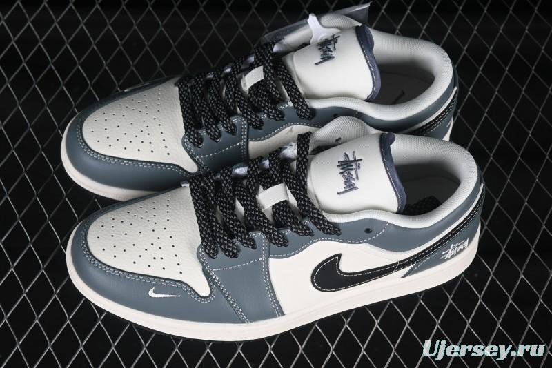 Nike Air Jordan 1 Low Stussy Collaboration Retro Basketball Shoes - XX3318-506
