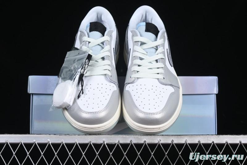 Nike Air Jordan 1 Low OG Retro Basketball Shoes Snake Year Limited Edition Silver Snake - HF3144-100
