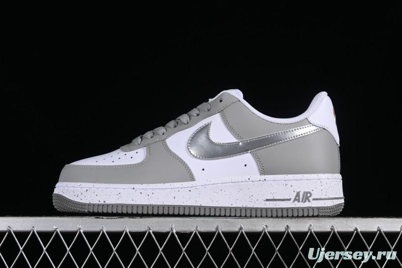 Nike Air Force 1'07 Low Grey Silver Splatter Casual Sneakers - MK5639-889