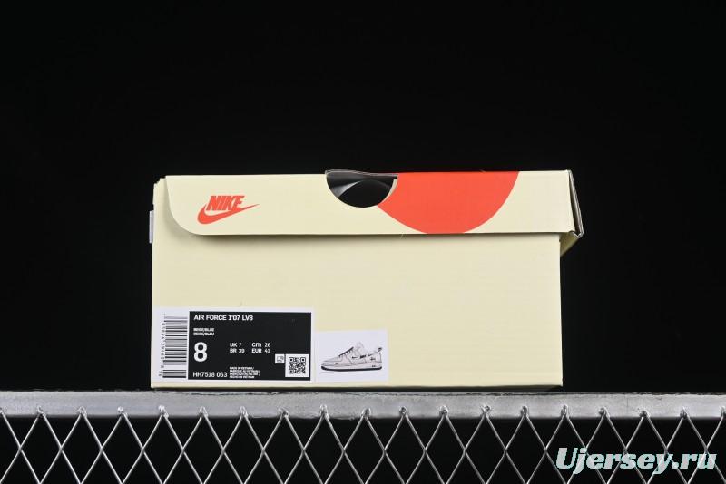 Nike Air Force 1 '07 Low Stussy Collaboration Grey Swoosh Casual Sneakers - HH7518-063