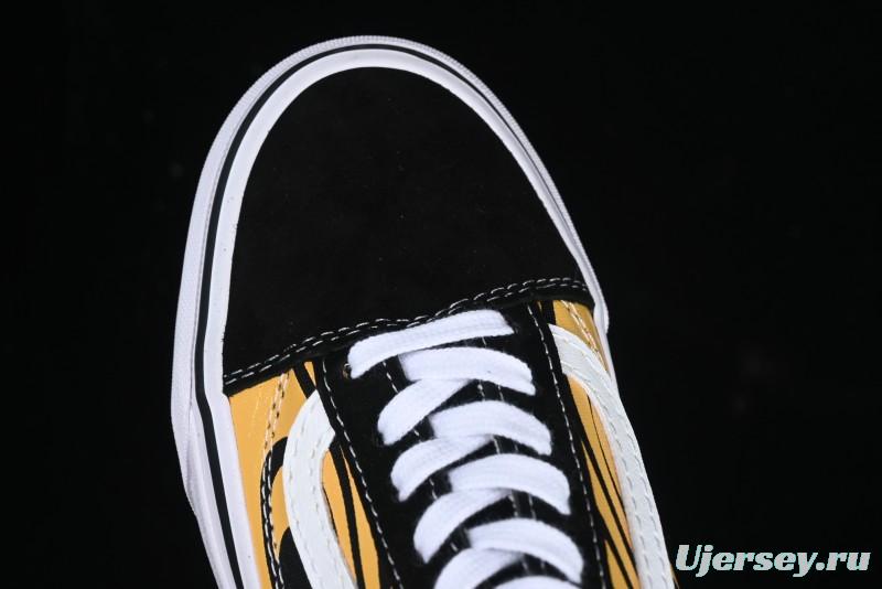 Vans Old Skool Flame Red Low-Top Casual Skate Shoes - VN000CQDBA5