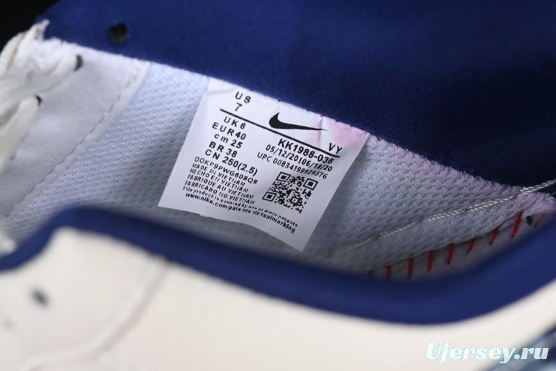 Nike Air Force 1 '07 Low Bape Collaboration - Blue Four Small Swoosh Casual Sneakers - KK1988-036