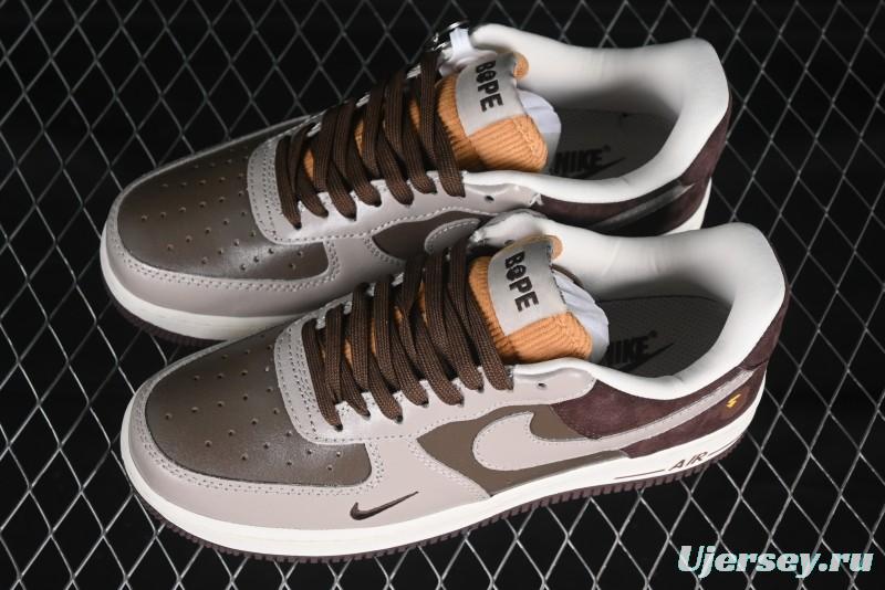 Nike Air Force 1 '07 Low BAPE Collaboration Grey Green Brown Low-Top Casual Sneakers - KK1988-039